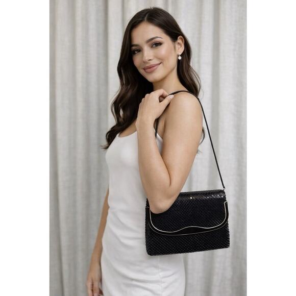 Unbranded Handbags - Vintage Black Beaded Evening Bag Crossbody Clutch – Formal Cocktail Purse